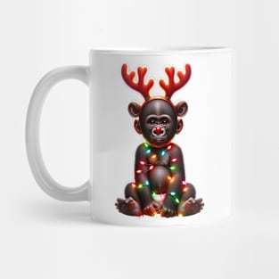 Christmas Red Nose Monkey Mug